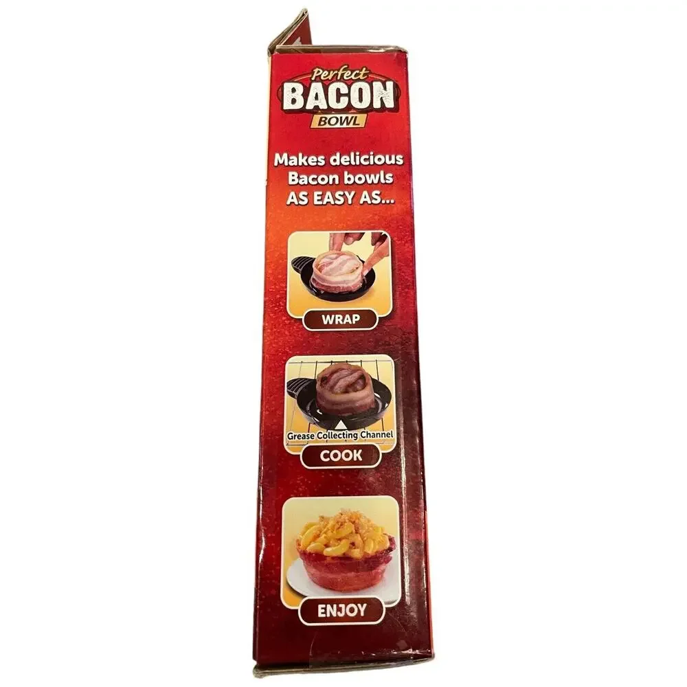 As Seen On TV Perfect Bacon Bowl 2 Bowls Included Dishwasher Safe New Open Box